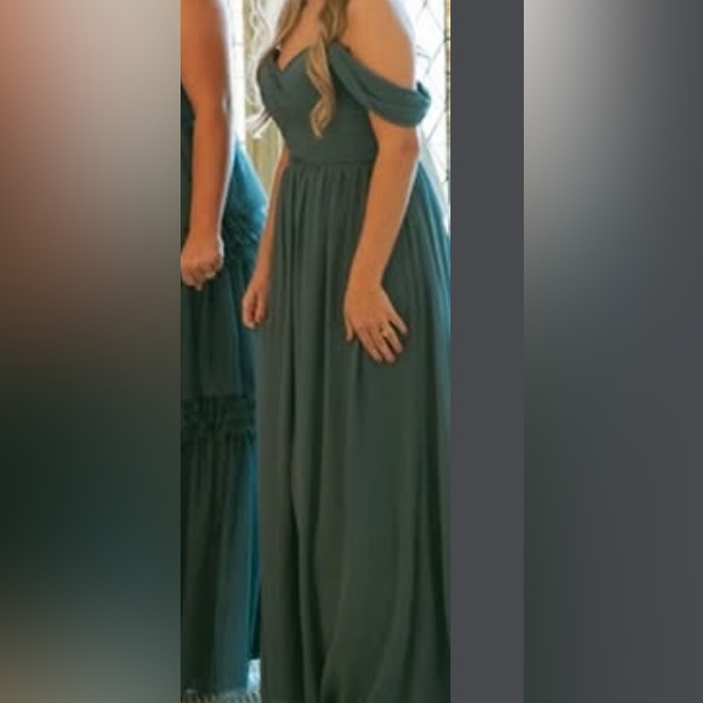 Dusty blue revelry bridesmaid dress